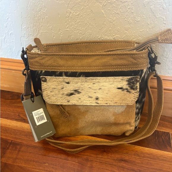 Myra Bag Tan and Brown Animal Print Crossbody - Picture 2 of 3